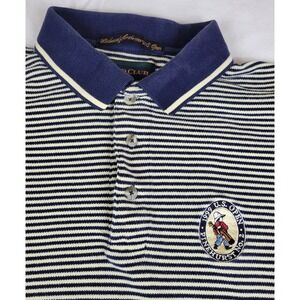 IZOD Club 1999 US Open Pinehurst Golf Polo Shirt Mens XL Navy Stripe Embroidered
